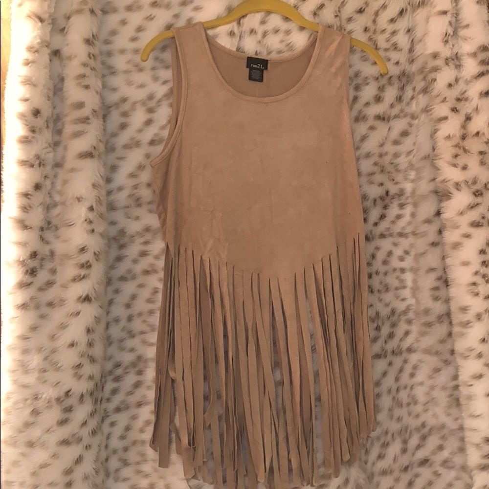 Suede fringe top  